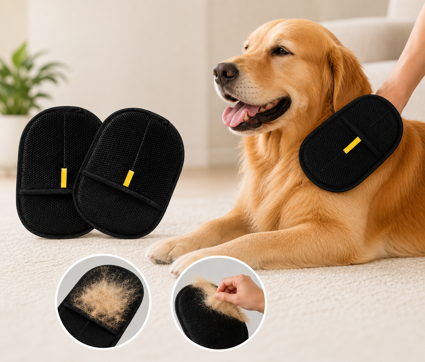 Pawnest™ BondBrush silicone grooming glove for dogs and cats deshedding